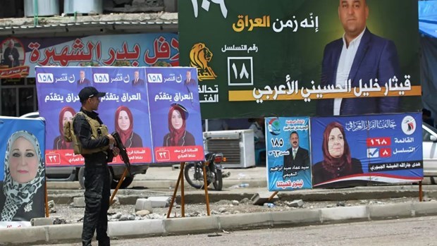 Hình ảnh các ứng cử viên trong cuộc bầu cử tại Iraq. (Ảnh: AFP)