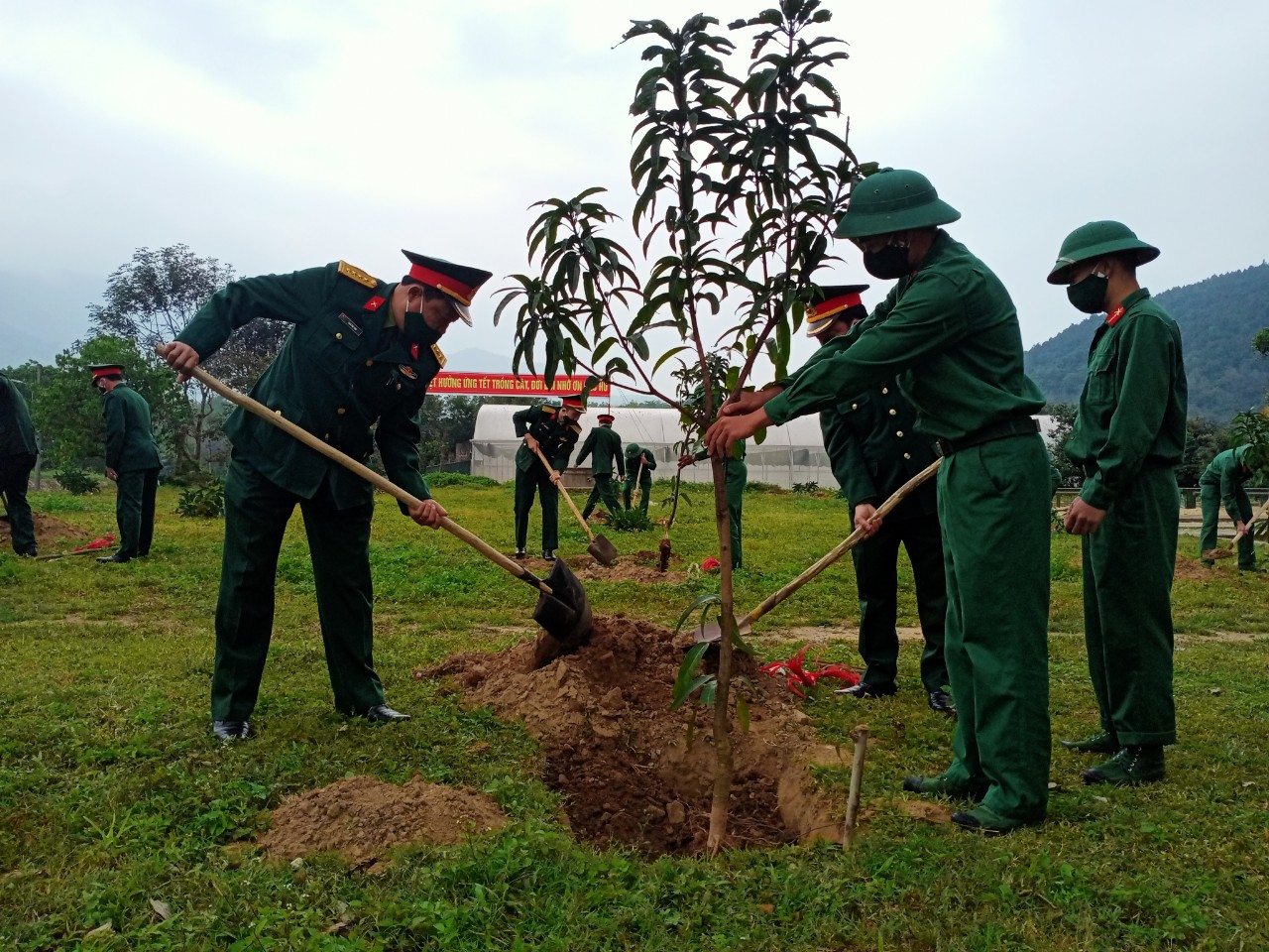 CBCS Bộ CHQS tỉnh hưởng ứng phong trào trồng cây đầu xuân