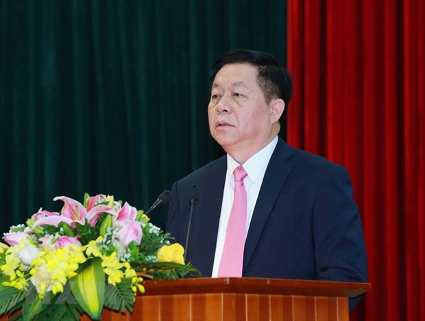 Thượng tướng Nguyễn Trọng Nghĩa, Bí thư Trung ương Đảng, Trưởng Ban Tuyên giáo Trung ương phát biểu. (Ảnh: Phương Hoa/TTXVN)