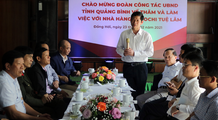  Đồng chí Hồ An Phong, TUV, Phó Chủ tịch UBND tỉnh phát biểu kết luận buổi làm việc.
