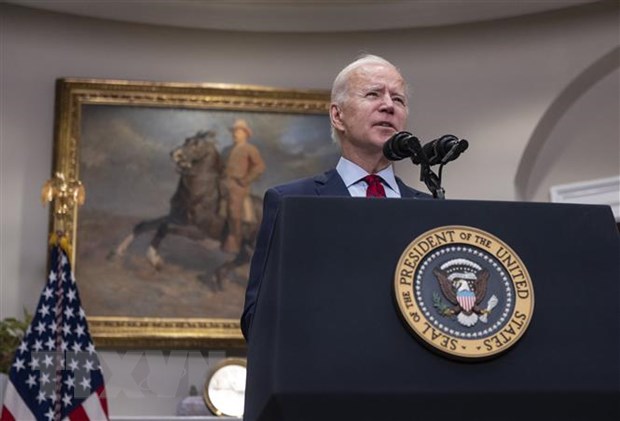  Tổng thống Mỹ Joe Biden phát biểu tại Washington, DC, ngày 27-2-2021. (Nguồn: AFP/TTXVN)