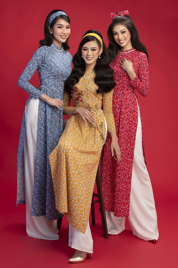  Top 3 Hoa hậu Việt Nam 2020 trong bộ áo dài Tết