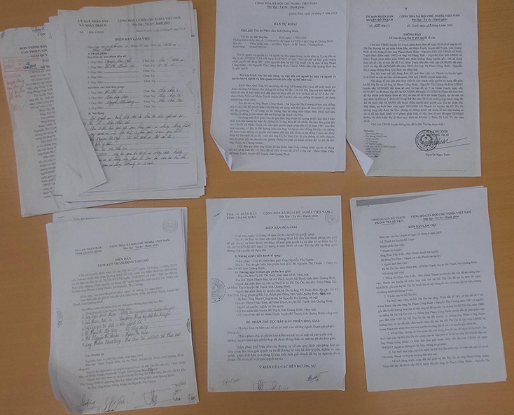 Các văn bản, tài liệu liên quan đến nội dung đơn tố cáo của bà Hồ Thị Ỏn.