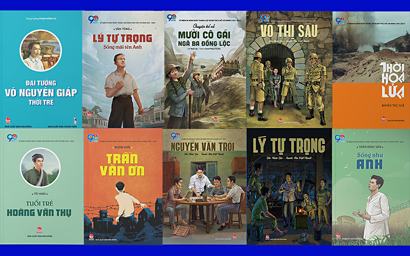 Một số tác phẩm trong bộ sách đặc biệt kỷ niệm 90 năm Ngày thành lập Đoàn TNCS Hồ Chí Minh của Nhà xuất bản Kim Đồng.