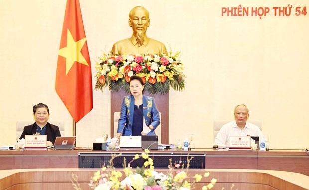 Chủ tịch Quốc hội Nguyễn Thị Kim Ngân phát biểu khai mạc. (Ảnh: Trọng Đức/TTXVN)