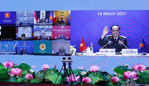 Thượng tướng Nguyễn Phương Nam, Phó Tổng Tham mưu trưởng Quân đội nhân dân Việt Nam tham dự Hội nghị. (Ảnh: Doãn Tấn/TTXVN)