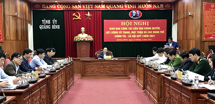 Đồng chí Phó Bí thư Thường trực Tỉnh ủy Trần Hải Châu chủ trì hội nghị.