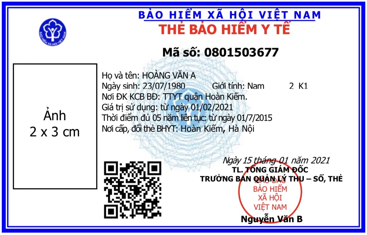 Mẫu thẻ BHYT mới từ 1-4-2021.