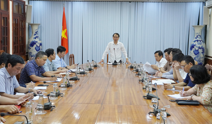 Đồng chí Phó Chủ tịch UBND tỉnh Phan Mạnh Hùng kết luận cuộc kiểm tra và làm việc.