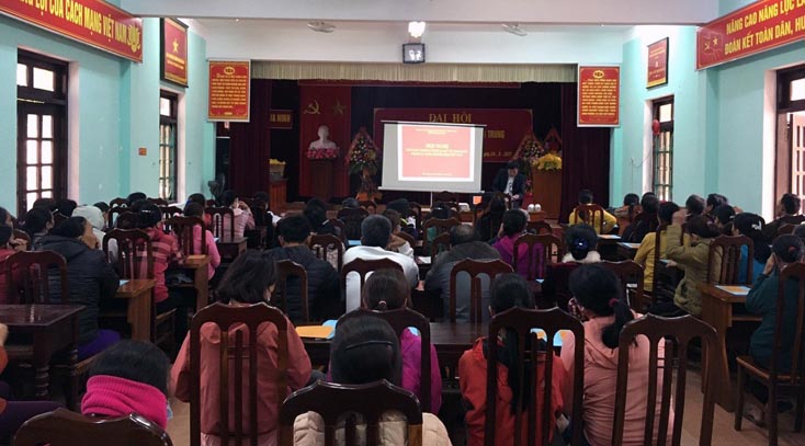 Một hội nghị truyền thông pháp luật về TGPL cho người khuyết tật được tổ chức tại xã Gia Ninh, huyện Quảng Ninh trong tháng 3-2021.