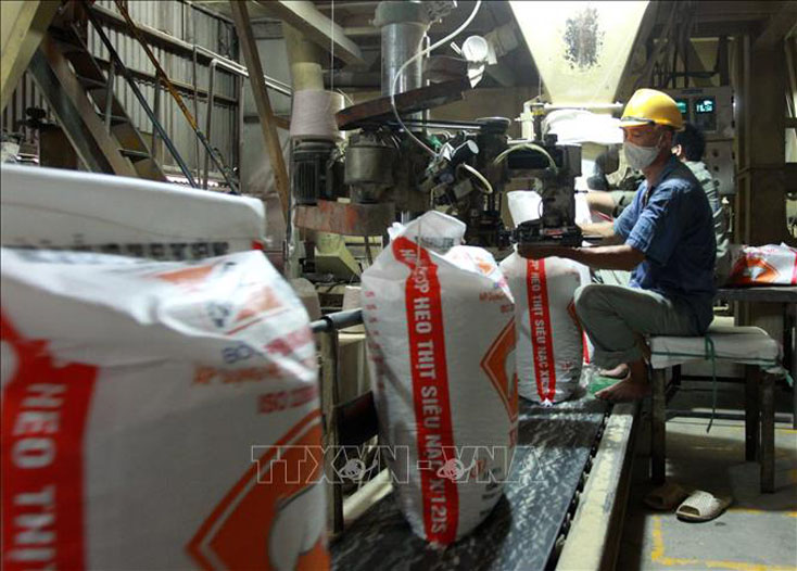Sản xuất thức ăn chăn nuôi tại Nhà máy sản xuất thức ăn chăn nuôi JAPFA Comfeed Việt Nam chi nhánh Thái Bình. Ảnh: Thế Duyệt/TTXVN