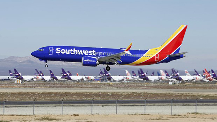 Máy bay Boeing 737 MAX của Southwest Airlines. (Ảnh: AP)