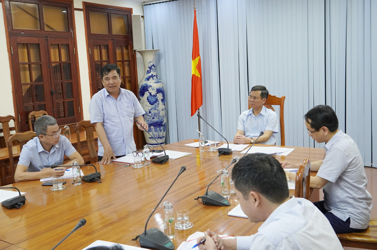 Đồng chí Phó Chủ tịch Thường trực UBND tỉnh Đoàn Ngọc Lâm phát biểu định hướng cần xử lý nghiêm các dự án chậm tiến độ.