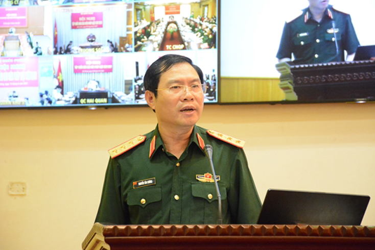  Thượng tướng Nguyễn Tân Cương phát biểu chỉ đạo tại hội nghị.