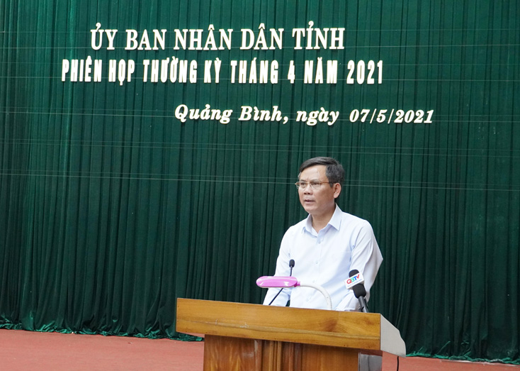 Đồng chí Chủ tịch  UBND tỉnh Trần Thắng kết luận phiên họp. 