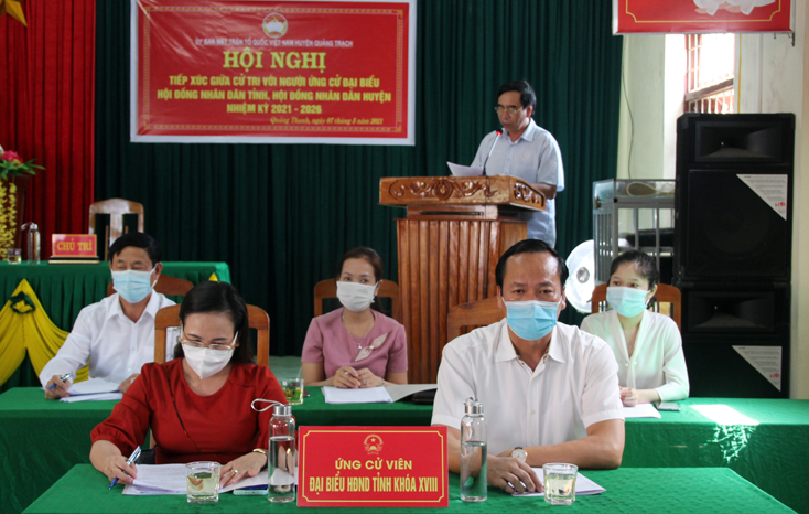 Các ứng cử viên HĐND tỉnh TXCT tại xã Quảng Thanh