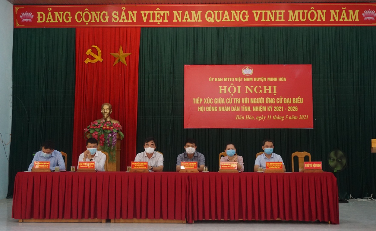 Các ửng cử viên đại biểu HĐND tỉnh nhiệm kỳ 2021-2026 ứng cử trên địa bàn huyện Minh Hóa.