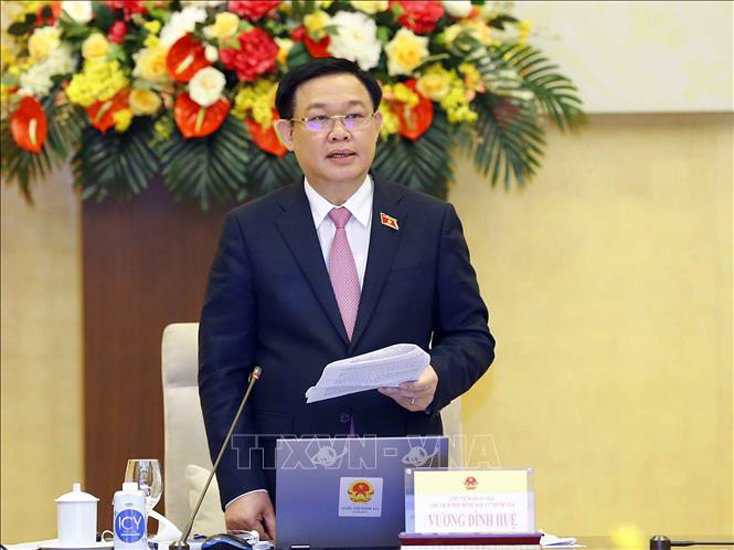 Chủ tịch Quốc hội, Chủ tịch Hội đồng Bầu cử Quốc gia Vương Đình Huệ. Ảnh: Doãn Tấn/TTXVN