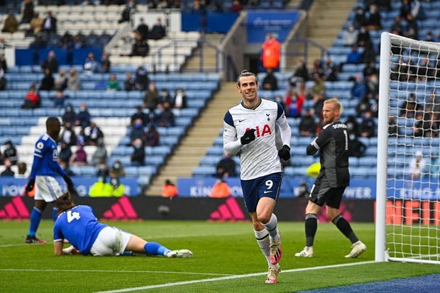  Bale lập cú đúp đánh bại Leicester ở những phút cuối. (Nguồn: Getty Images)