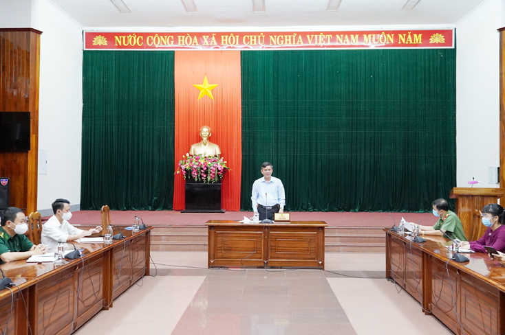  Đồng chí Chủ tịch UBND tỉnh Trần Thắng phát biểu tại cuộc họp.