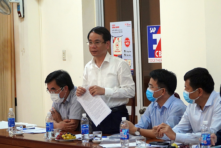 Đồng chí Phan Mạnh Hùng, Tỉnh ủy viên, Phó Chủ tịch UBND tỉnh phát biểu tại buổi làm việc.