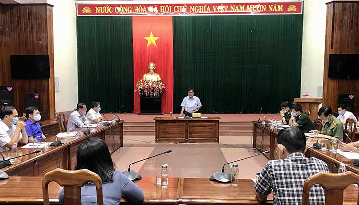  Đồng chí Phó Chủ tịch Thường trực UBND tỉnh, Trưởng ban Chỉ đạo công tác biên giới tỉnh Đoàn Ngọc Lâm phát biểu kết luận cuộc họp.