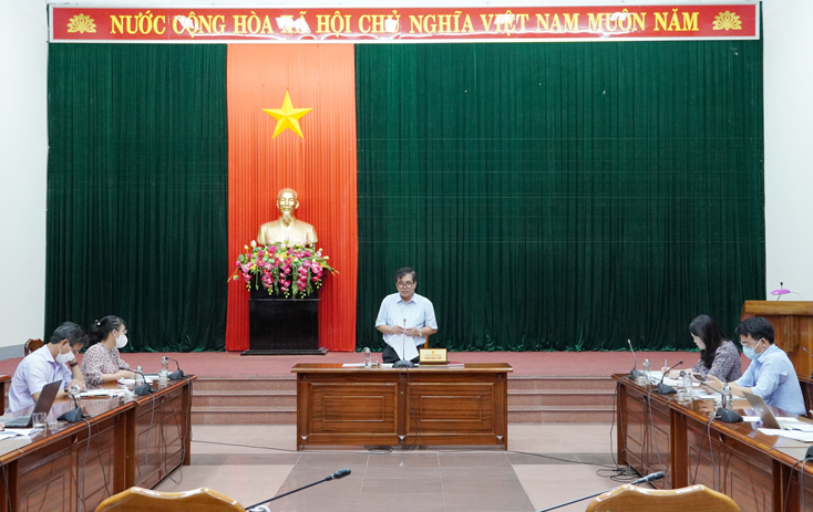 Đồng chí Phó Chủ tịch Thường trực UBND tỉnh Đoàn Ngọc Lâm phát biểu chỉ đạo tại buổi làm việc.
