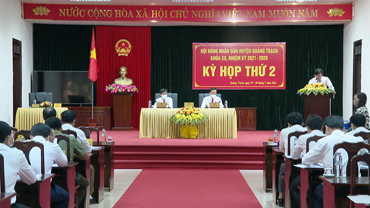 HĐND huyện Quảng Trạch khóa XX tổ chức kỳ họp thứ 2