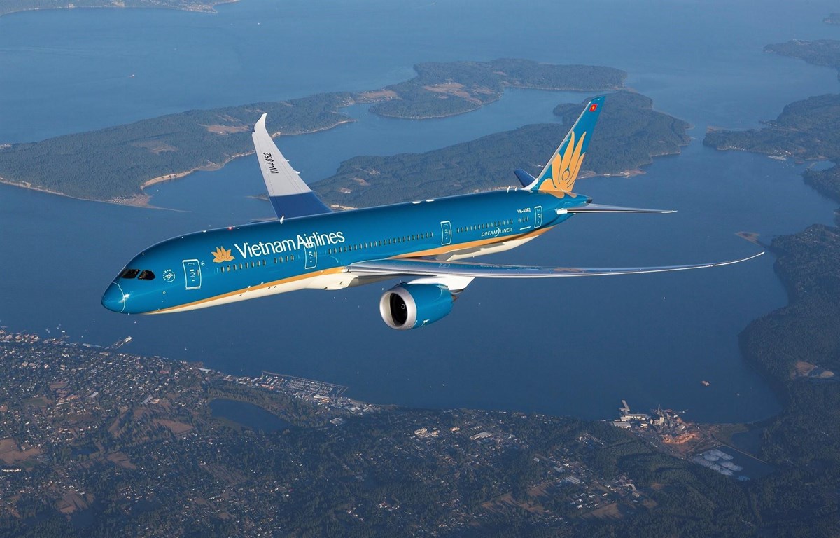 Máy bay của hãng hàng không Vietnam Airlines. (Ảnh: CTV/Vietnam+)