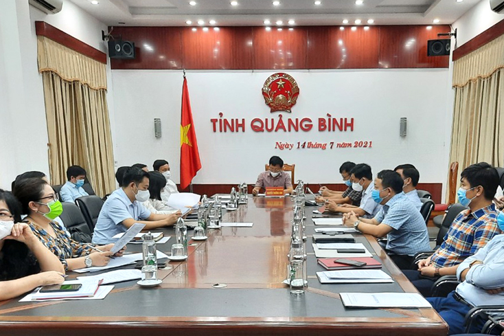 Các đại biểu dự hội nghị tại điểm cầu tỉnh Quảng Bình