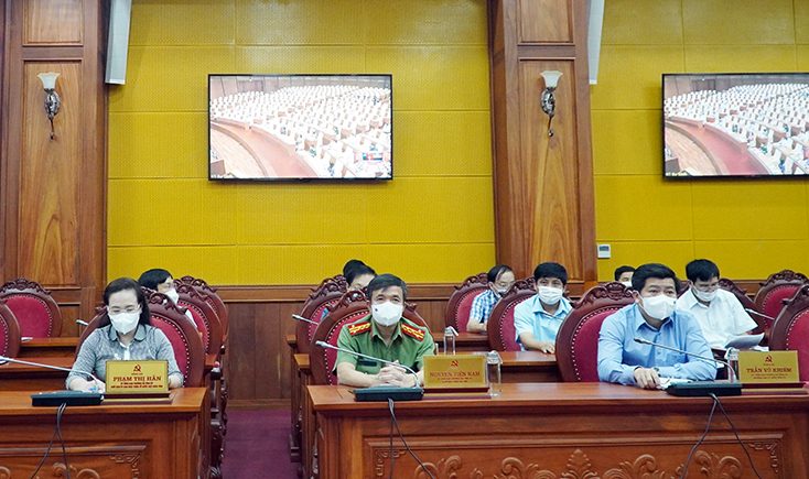 Đại biểu dự hội nghị tại điểm cầu Quảng Bình.
