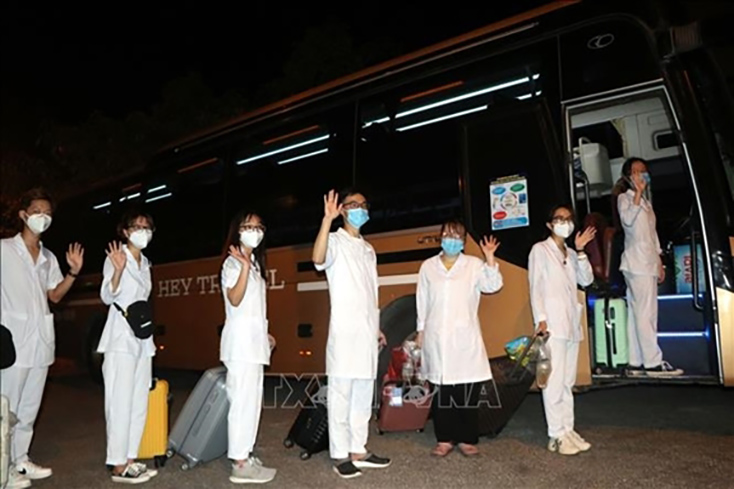 Sinh viên tình nguyện lên đường vào TP Hồ Chí Minh hỗ trợ chống dịch Covid-19/Ảnh minh họa/TTXVN. 