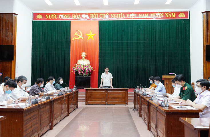 Đồng chí Phó Chủ tịch UBND tỉnh Hồ An Phong phát biểu đặt vấn đề tại buổi làm việc.