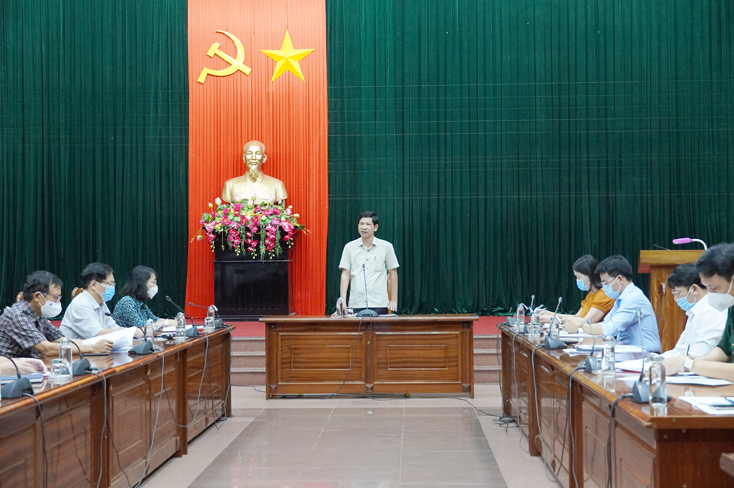 Đồng chí Phó Chủ tịch UBND tỉnh Hồ An Phong phát biểu kết luận tại buổi làm việc.