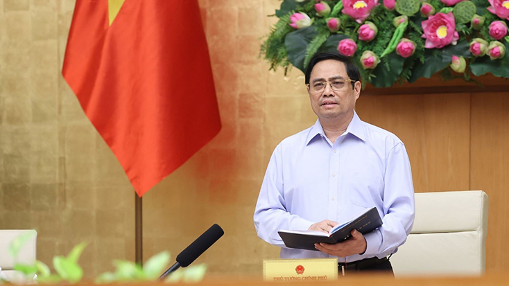 Thủ tướng Chính phủ Phạm Minh Chính kết luận tại cuộc họp. Ảnh: Dướng Giang/TTXVN