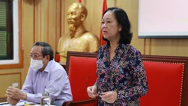  Trưởng Ban Tổ chức Trung ương Trương Thị Mai chủ trì phiên họp (ảnh XDĐ)