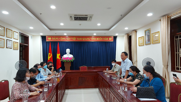 Đồng chí Phó Bí thư Thường trực Tỉnh ủy Trần Hải Châu phát biểu sau buổi tổng duyệt.  