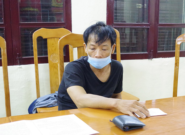 Đối tượng Trần Lương Đức tại cơ quan Công an.