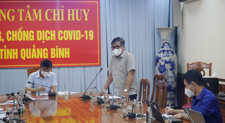 Đồng chí Phó Chủ tịch Thường trực UBND tỉnh, Phó Chỉ huy trưởng Đoàn Ngọc Lâm phát biểu tại cuộc họp.