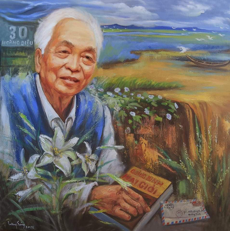 Tác phẩm “Nỗi nhớ tháng 4” của họa sỹ Nguyễn Lương Sáng.