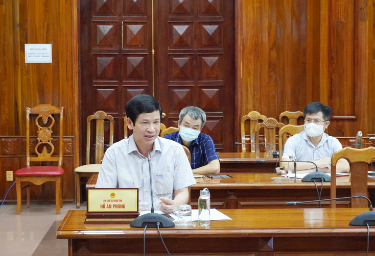Đồng chí Phó Chủ tịch UBND tỉnh Hồ An Phong phát biểu tại phiên họp.