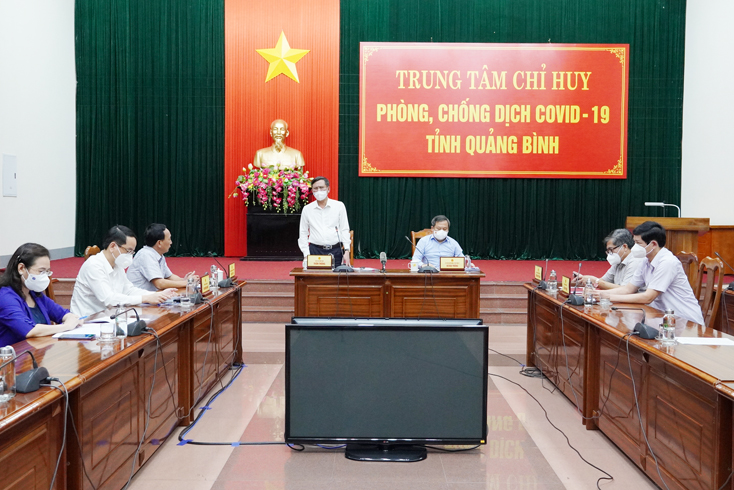 Đồng chí Chủ tịch UBND tỉnh Trần Thắng phát biểu tại cuộc họp.