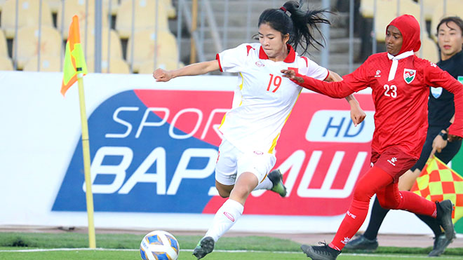  Chiến thắng 16-0 trận ra quân chứng tỏ sức mạnh đáng nể của nữ Việt Nam. Ảnh: VFF