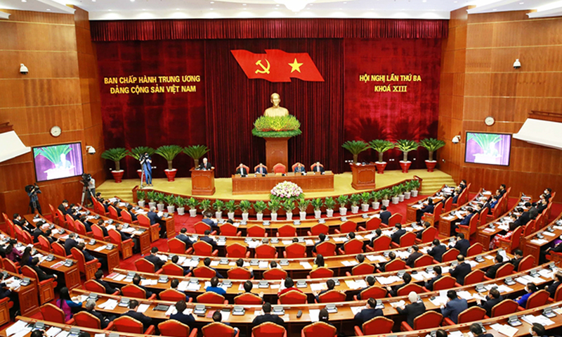 Quang cảnh lễ khai mạc Hội nghị lần thứ 3 Ban Chấp hành Trung ương Đảng khóa XIII, ngày 5-7-2021. Ảnh: Phương Hoa/TTXVN