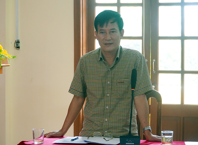 Đồng chí Phó trưởng ban Nội chính Tỉnh ủy Nguyễn Thanh Lương phát biểu tại buổi làm việc.