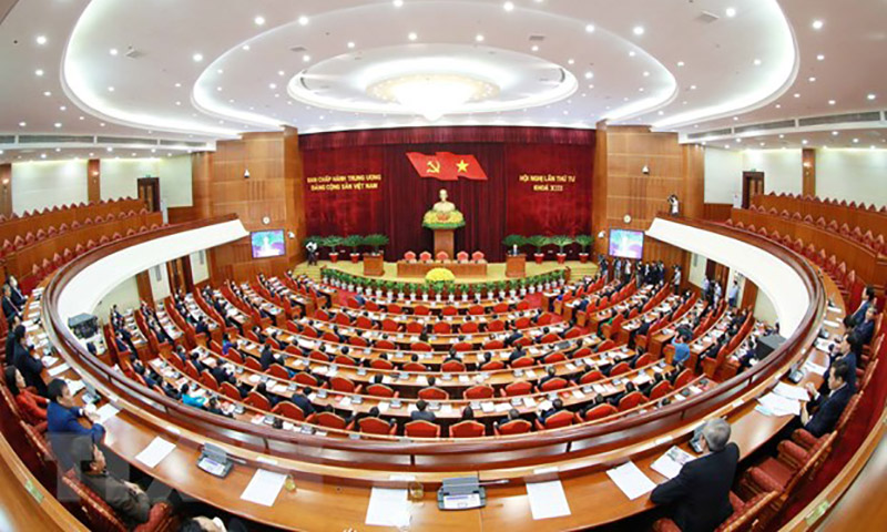 Toàn cảnh phiên bế mạc Hội nghị lần thứ tư Ban Chấp hành Trung ương Đảng khóa XIII. (Ảnh: Phương Hoa/TTXVN)
