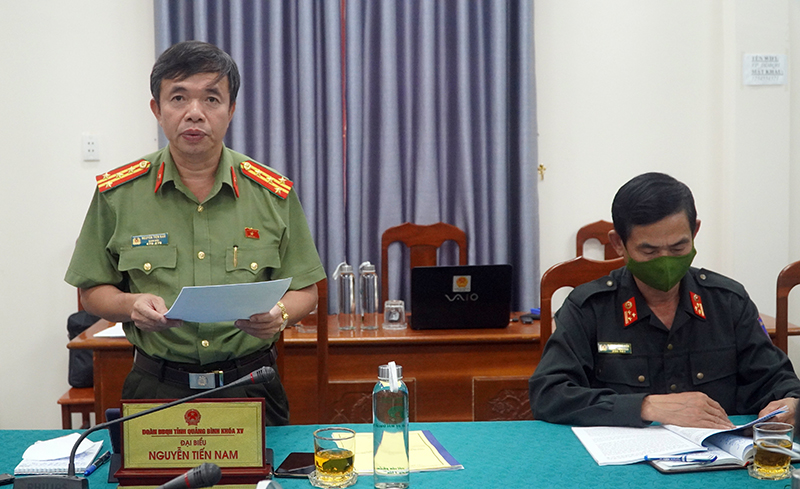 Đại biểu Nguyễn Tiến Nam đóng góp nhiều ý kiến về Luật Cảnh sát cơ động.