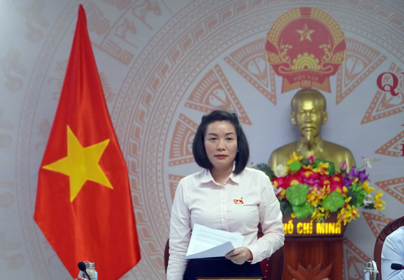 Đại biểu Nguyễn Minh Tâm, Phó trưởng đoàn ĐBQH chuyên trách thảo luận về các dự án luật.