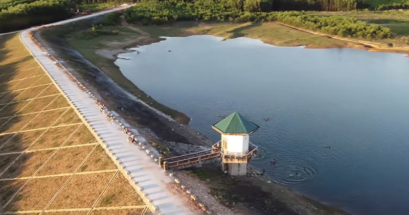 Hồ Thanh Sơn ở huyện Lệ Thủy đã thi công hoàn thành và được đánh giá bảo đảm chất lượng.