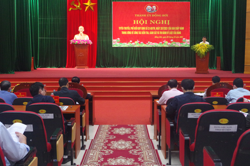 Hội nghị tuyên truyền, phổ biến Quy định số 22 của Ban Chấp hành Trung ương về công tác kiểm tra, giám sát và kỷ luật của Đảng.